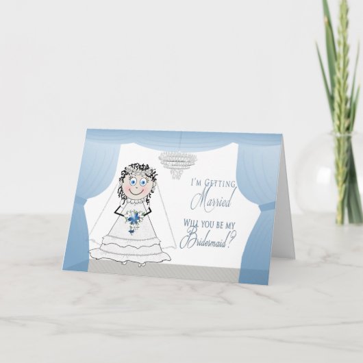 BRIDESMAID INVITATION - BRIDE MET CHANDELIER (Voorkant)