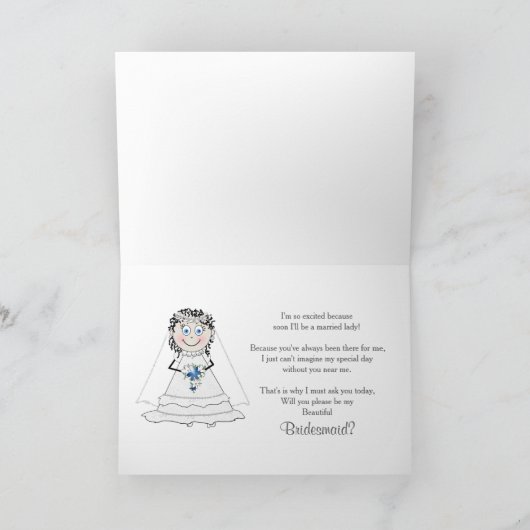 BRIDESMAID INVITATION - BRIDE MET CHANDELIER (Binnen)