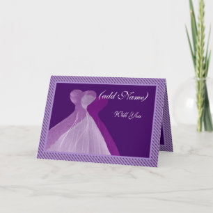 Bridesmaid Invitation Double Violet & Paarse Gowns