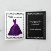 Bridesmaid Invitation - PAARSE fluwelen jurk (Binnen)