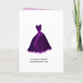 BRIDESMAID Invitation PAARSE fluwelen jurk R701 (Achterkant)
