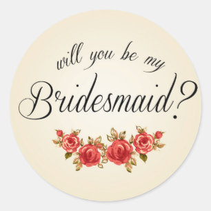 Bridesmaid Invitation Ronde Sticker