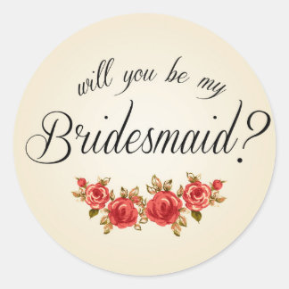 Bridesmaid Invitation Ronde Sticker
