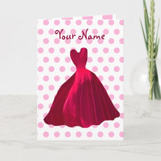 BRIDESMAID Invitation ROOS RED Velvet Gown V5 (Voorkant)