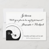 BRIDESMAID INVITE b/w duiven aanpasbaar Kaart (Voorkant)