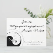 BRIDESMAID INVITE b/w duiven aanpasbaar Kaart (Staand voorkant)