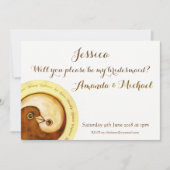 BRIDESMAID INVITE Gold-schijven, aanpasbaar Kaart (Voorkant)
