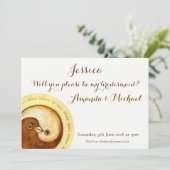 BRIDESMAID INVITE Gold-schijven, aanpasbaar Kaart (Staand voorkant)