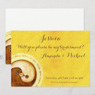 BRIDESMAID INVITE Gold-schijven, aanpasbaar Kaart