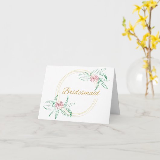 Bridesmaid Kaart (Gele Bloem)