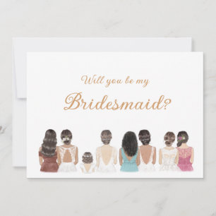 Bridesmaid-kaartje Kaart
