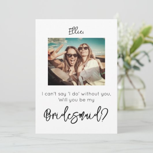 Bridesmaid-kaartje Save The Date (Staand voorkant)