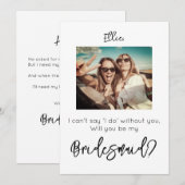 Bridesmaid-kaartje Save The Date (Voorkant / Achterkant)