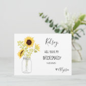 Bridesmaid-kaartje voor bruiloft bedankkaart (Staand voorkant)