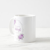 Bridesmaid Lavender Floral Geometric Silver Lijst Koffiemok (Voorkant links)