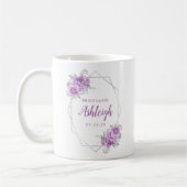 Bridesmaid Lavender Floral Geometric Silver Lijst Koffiemok (Links)
