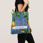 Bridesmaid Lemons Blue Tiles Personal Tote Bag (Dichtbij)