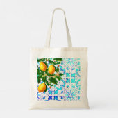 Bridesmaid Lemons Blue Tiles Personal Tote Bag (Achterkant)