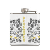 Bridesmaid Love Bird  Floral Yellow & Grey Heupfles (Achterkant)