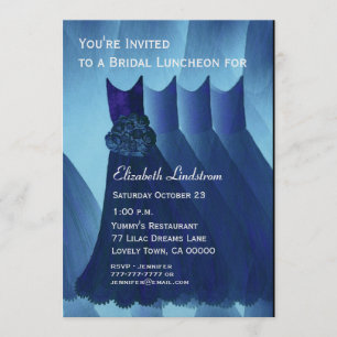 Bridesmaid Luncheon Brunch Blue Dresses Metallic Kaart