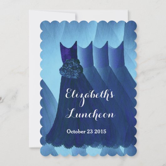 Bridesmaid Luncheon Brunch Blue Dresses V01 Kaart (Achterkant)