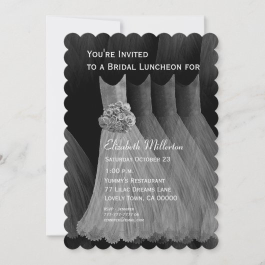 Bridesmaid Luncheon Brunch Silver Dresses V07 Kaart (Voorkant)
