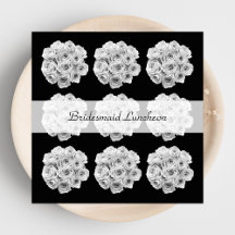 Bridesmaid Luncheon Invitation - Witte rozen