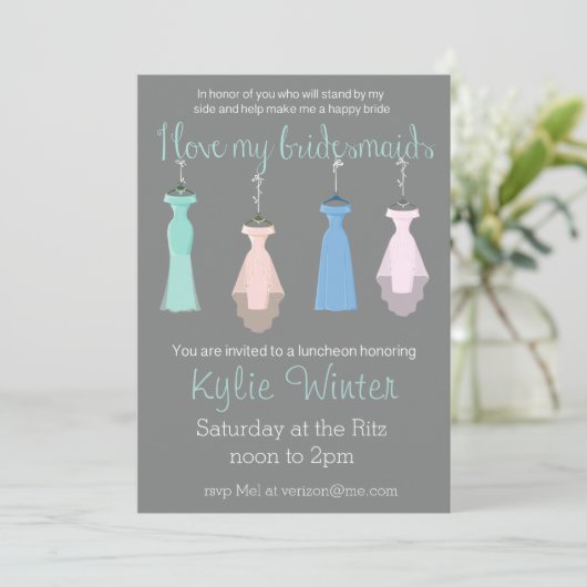 Bridesmaid Luncheon Kaart (Staand voorkant)