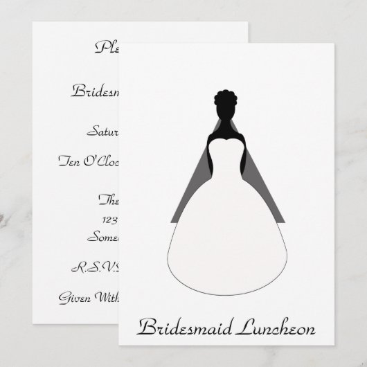 Bridesmaid Luncheon Kaart (Voorkant / Achterkant)