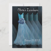 Bridesmaid Luncheon of Brunch Blue Dresses Kaart (Achterkant)