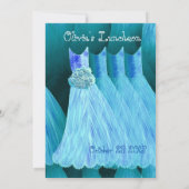 Bridesmaid Luncheon of Brunch Blue Dresses V05 Kaart (Achterkant)