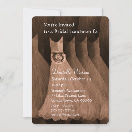 Bridesmaid Luncheon of Brunch Bronze Metallic Kaart (Voorkant)