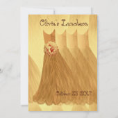Bridesmaid Luncheon of Brunch Gold Dresses V08 Kaart (Achterkant)