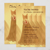 Bridesmaid Luncheon of Brunch Gold Dresses V08 Kaart (Voorkant / Achterkant)