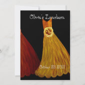 Bridesmaid Luncheon of Brunch Gold Oranje jurken Kaart (Achterkant)