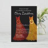 Bridesmaid Luncheon of Brunch Gold Oranje jurken Kaart (Staand voorkant)