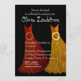 Bridesmaid Luncheon of Brunch Gold Oranje jurken Kaart