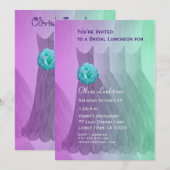 Bridesmaid Luncheon of Brunch Paarse groene jurken Kaart (Voorkant / Achterkant)