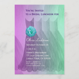 Bridesmaid Luncheon of Brunch Paarse groene jurken Kaart