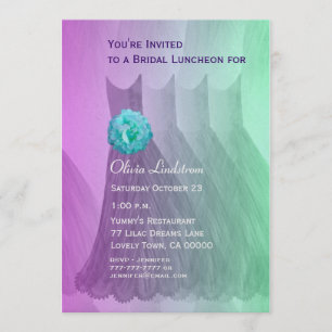Bridesmaid Luncheon of Brunch Paarse groene jurken Kaart