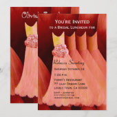 Bridesmaid Luncheon of Brunch Peach jurken V04 Kaart (Voorkant / Achterkant)