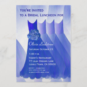 Bridesmaid Luncheon of Brunch Royal Blue-jurken Kaart