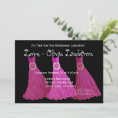 Bridesmaid Luncheon of Brunch Roze jurken Kaart (Staand voorkant)