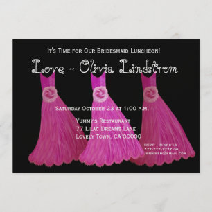 Bridesmaid Luncheon of Brunch Roze jurken Kaart