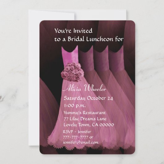 Bridesmaid Luncheon of Brunch Roze jurken V01G Kaart (Voorkant)