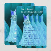 Bridesmaid Luncheon of Brunch Turquoise Blue V02A Kaart (Voorkant / Achterkant)