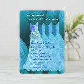 Bridesmaid Luncheon of Brunch Turquoise Blue V02A Kaart (Staand voorkant)