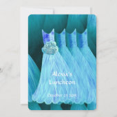 Bridesmaid Luncheon of Brunch Turquoise Blue V02A Kaart (Achterkant)