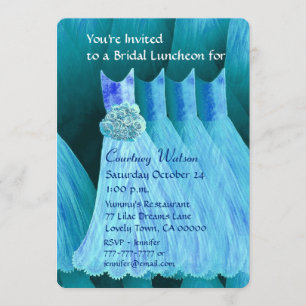 Bridesmaid Luncheon of Brunch Turquoise Blue V02A Kaart