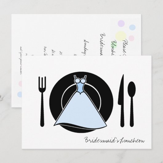 Bridesmaid Luncheon - Serving Set Kaart (Voorkant / Achterkant)